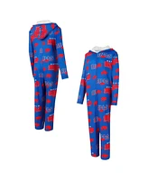 Concepts Sport Women's Royal Buffalo Bills Throwback Roadway Allover Print Microfleece Full-Zip Union Suit