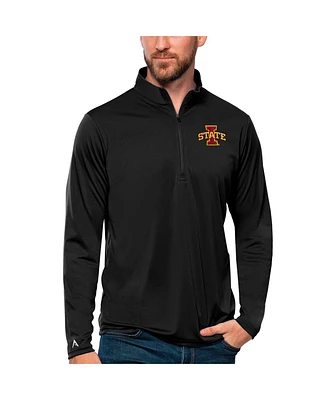 Antigua Men's Black Iowa State Cyclones Tribute Quarter-Zip Top