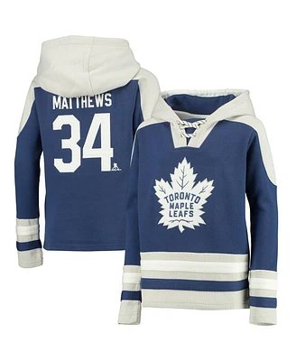 Outerstuff Big Boys and Girls Auston Matthews Blue Toronto Maple Leaf's Must-Have V-Neck Name Number Pullover Hoodie