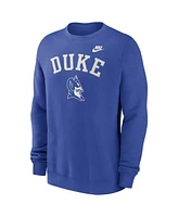 Nike Men's Royal Duke Blue Devils Legacy Classic Tackle Twill Embroidered Arch Over Logo Pullover Sweatshirt