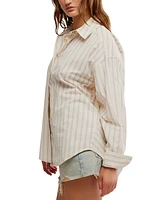 Free People Women's Striped Varsity Vibes Shirt
