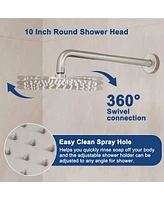 Casainc 10" Shower head Round Single Function Balance Valve Concealed Faucet
