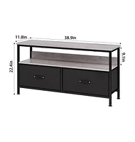 gaomon Dresser Tv Stand for Bedroom,TV Console with Drawers, 2 Drawers Entertainment Center with Open Shelf, Media Console for 50 Inch TV