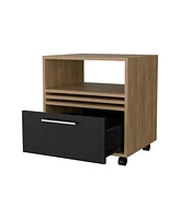 Fm Furniture Saxon Nightstand with a Drawer and Open Storage