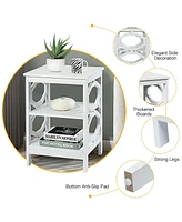 Gouun 2 Pieces 3-tier Nightstand Sofa Side End Accent Table Storage Display Shelf