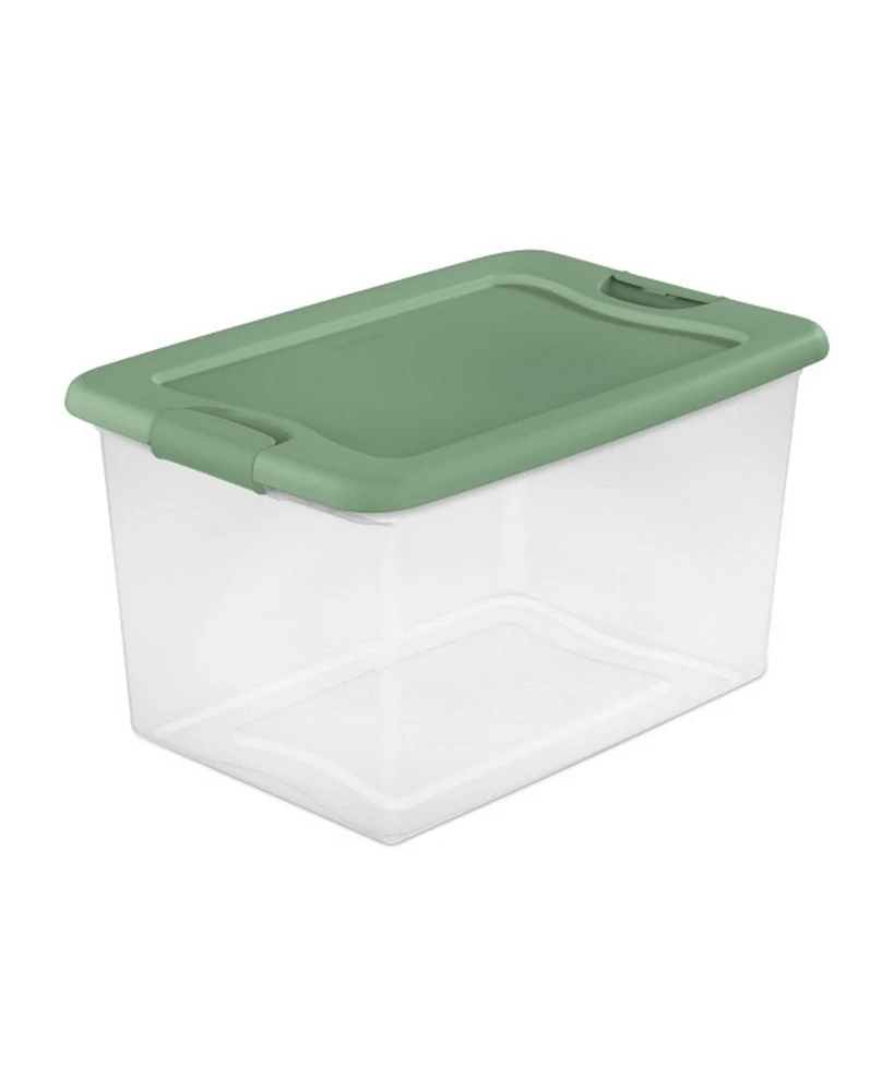 Sterilite 64 Qt Latching Plastic Storage Container Tote, Crisp Green (12 Pack)