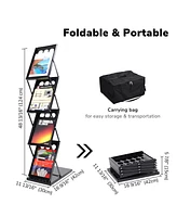 Yescom 4 Pocket Foldable Magazine Brochure Rack Book Literature Holder Display Stand