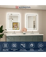 keonjinn 60x36 Led Bathroom Mirror with Frontlit and Backlit