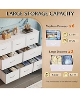 Wlive Fabric Dresser for Bedroom - Storage Drawer Unit as Tv Stand 32-43 inch TVs