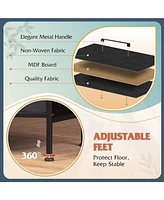 Wlive Wide Fabric Dresser 6 Drawer Tv Stand for 68" Dressers Bedroom Furniture Large Storage Tower Unit with Bins Bedroo