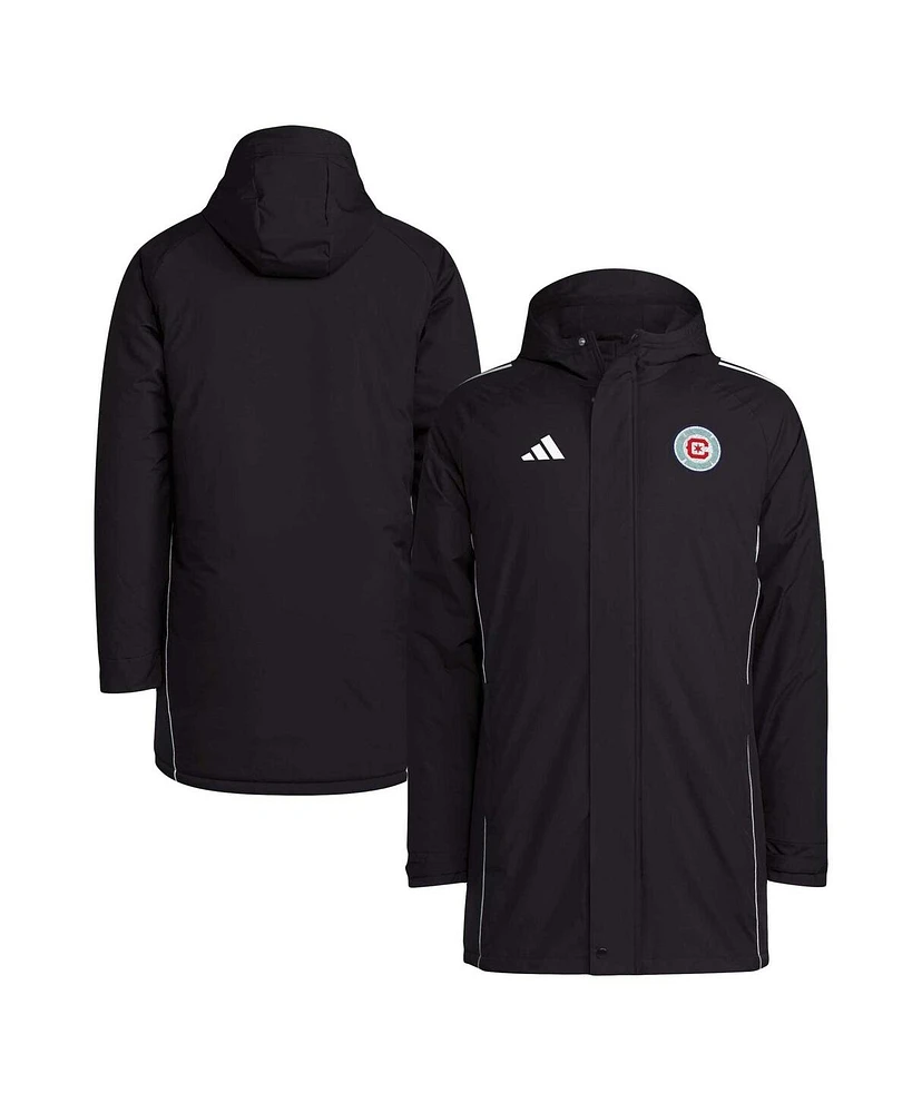 Adidas Men's Black Chicago Fire Tiro 24 Full-Zip Hoodie Winter Parka