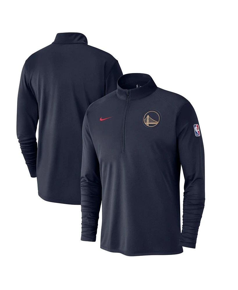 Nike Men's Navy Golden State Warriors 2024/25 City Edition Authentic Coaches Performance Half-Zip Top