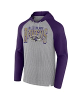 Fanatics Men's Gray/Purple Baltimore Ravens Under Center Long Sleeve Hoodie T-Shirt