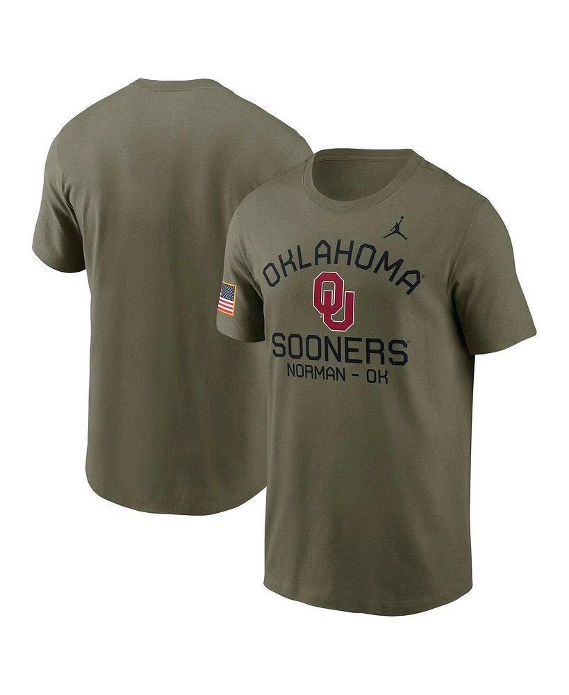 Jordan Men's Olive Oklahoma Sooners 2024 Military Appreciation Performance T-Shirt