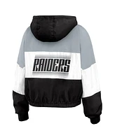 Wear by Erin Andrews Women's Black/Gray Las Vegas Raiders Color Block Full-Zip Windbreaker Jacket