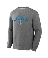 Fanatics Men's Heather Gray Detroit Lions Loop Terry Pullover Sweatshirt