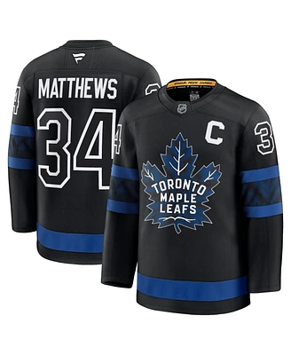 Fanatics Men's Auston Matthews Black Toronto Maple Leafs Captain Patch Alternate Premium Jersey