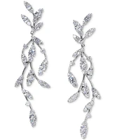 Eliot Danori Silver-Tone Cubic Zirconia Vine Linear Drop Earrings, Exclusively at Macy's
