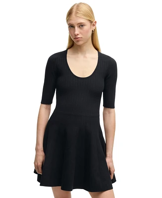 Boss by Hugo Women's Scoop-Neck Flared Dress