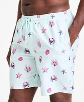 Club Room Men's Happy Crab Drawstring 7" Swim Trunks, Exclusively at Macy's