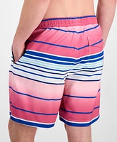 Club Room Men's Melee Stripe 7" Swim Trunks, Exclusively at Macy's