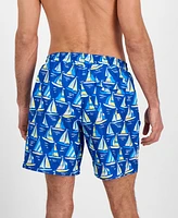 Club Room Men's Sail Boat 7" Swim Trunks, Exclusively at Macy's