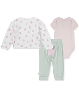 Huggies Baby Girls Turn Me Around Cotton Jacket, Bodysuit & Pants, 3-Piece Set