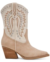 Dv Dolce Vita Women's Aledo Contrast Stitch Studded Cowboy Boots