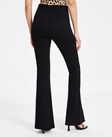 Bar Iii Women's High-Rise Slit-Flare-Leg Ponte Pants, Exclusively at Macy's