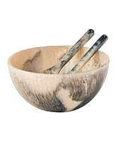 Godinger Lucente Resin Matte Limestone Salad Bowl