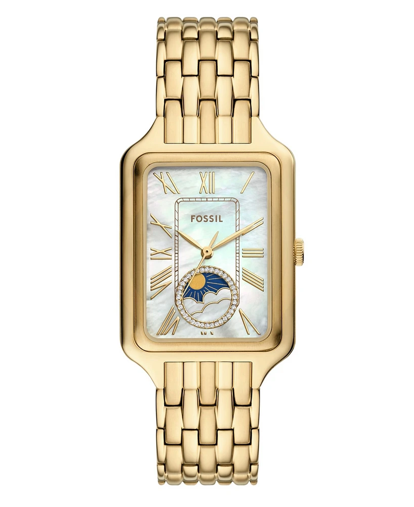 Fossil Women's Raquel Sun Moon Multifunction Gold-Tone Stainless Steel Watch, 29mm