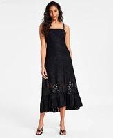 Bar Iii Women's Ruffled-Hem Lace Midi Dress, Exclusively at Macy's