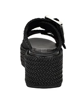 Guess Women's Binks Two Band Woven Flat Form Slide Sandals