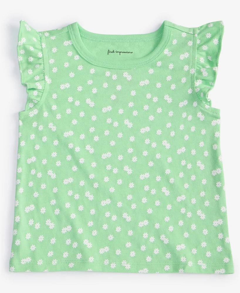 First Impressions Baby Girls Daisy Dot-Print T-Shirt, Exclusively at Macy's