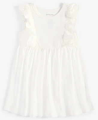 First Impressions Baby Girls Solid Eyelet-Flutter Dress, Exclusively at Macy's