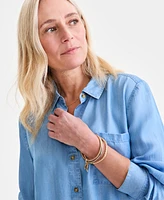 Style & Co Women's Chambray Perfect Button-Up Shirt, Exclusively at Macy's