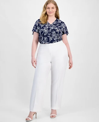 Ak Anne Klein Plus Grace Pull-On Pants