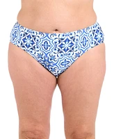 La Blanca Plus Alboran Printed Tummy-Control Bikini Bottoms