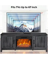 gaomon Electric Fireplace Tv Stand for TVs up to 65 Inch, Entertainment Center with 23" Electric Fireplace Remote Control