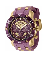 Invicta Men's 40692 Pro Diver Quartz Chronograph Purple, Gold Dial Watch