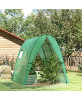 Outsunny Walk-In Hoop house with bags, 6' x 6.6',