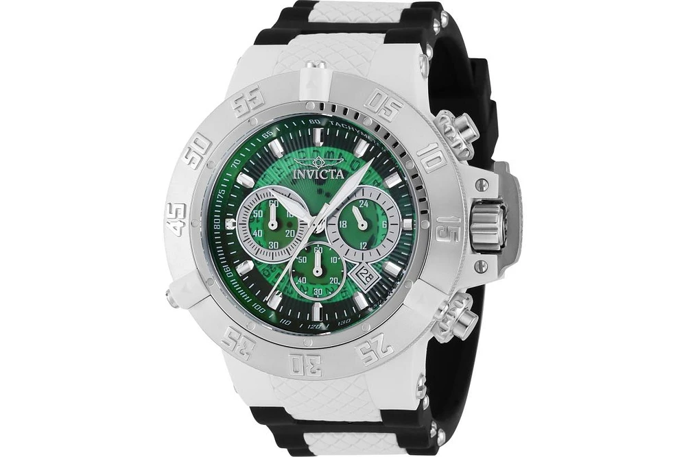 Invicta Men's 38996 Subaqua Quartz Chronograph Silver, Green Dial Watch