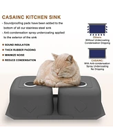 Casainc 32inch L x 18inch W Double Basin Undermount Kitchen Sink with Accessories