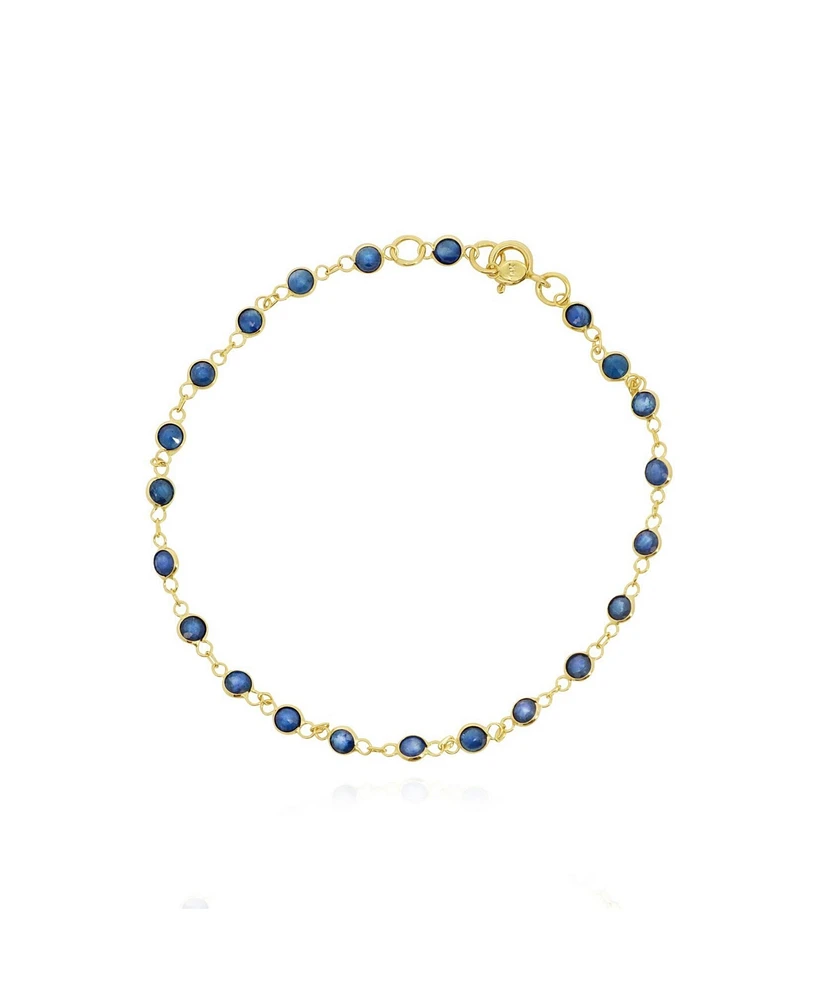 The Lovery Blue Sapphire Bezel Bracelet 14k Gold