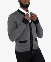 X-Ray Men's Herringbone Cardigan Sweater