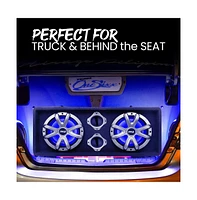 Pyle 8-Inch Dual Bass Subwoofer Box System with Led Lights, 400-Watt, Class-d Amplifier, Rear Vented for Trucks