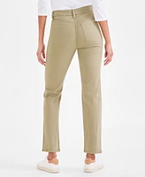 Style & Co Women's Straight-Leg High Rise Twill Pants, Created for Macy's