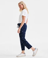 Style & Co Women's Embroidered Pull On Cuffed Pants, Exclusively at Macy's