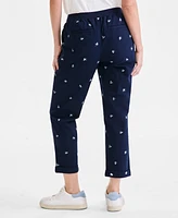 Style & Co Women's Embroidered Pull On Cuffed Pants, Exclusively at Macy's