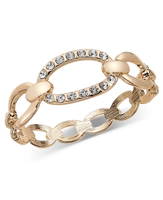 I.n.c. International Concepts Gold-Tone Pave Oval Link Bangle Bracelet, Exclusively at Macy's